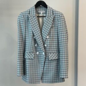 Veronica Beard Moroso Houndstooth Dickey Blazer